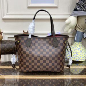 Replica Louis Vuitton Neverfull MM Grid Red Inside - premium-grade designer purse dupe