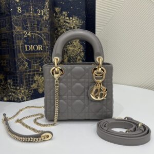 Replica Lady Dior Mini Stone Grey - Best Fake Designer Bags