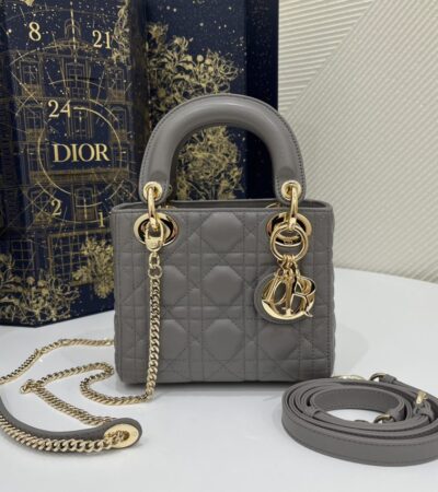 Replica Lady Dior Mini Stone Grey - Best Fake Designer Bags