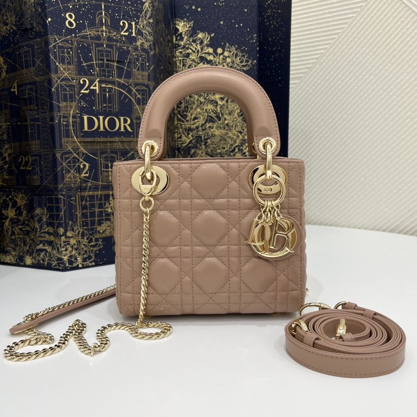 Replica Lady Dior Mini Apricot - Best Fake Designer Bags