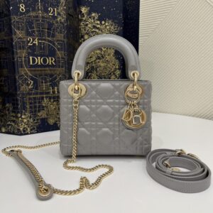 Replica Lady Dior Mini Grey Sillver - Best Fake Designer Bags