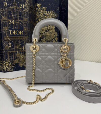 Replica Lady Dior Mini Grey Sillver - Best Fake Designer Bags