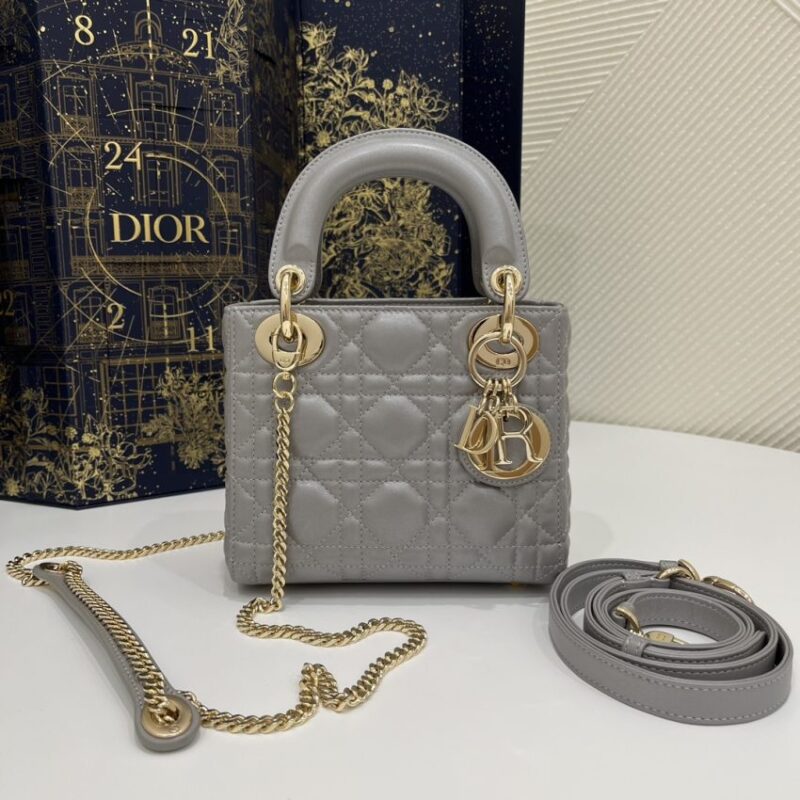 Replica Lady Dior Mini Grey Sillver - Best Fake Designer Bags