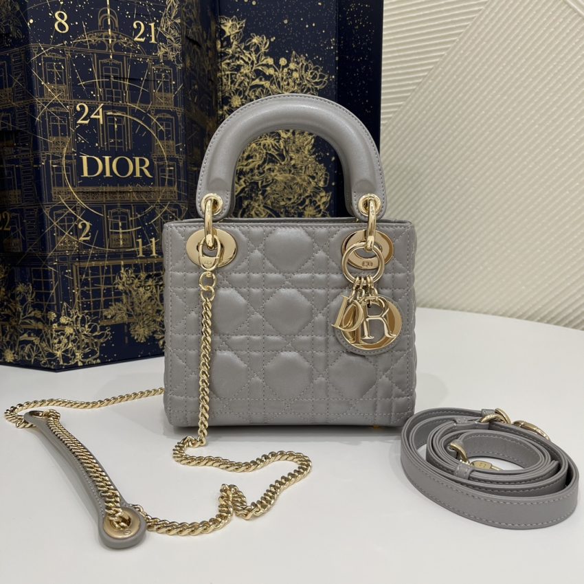Replica Lady Dior Mini Grey Sillver - Best Fake Designer Bags