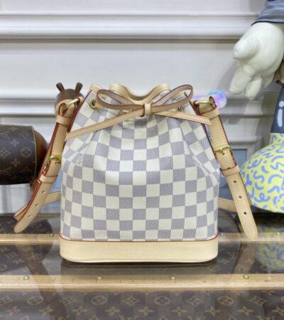 Replica Louis Vuitton  Noe Bucket White Grid - Best Fake Designer Bags