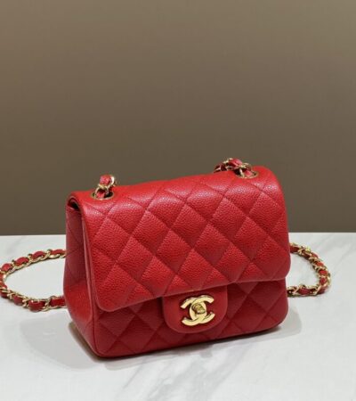 Replica CHANEL Classic Flap 17cm Bright Red - Best Fake Designer Bags