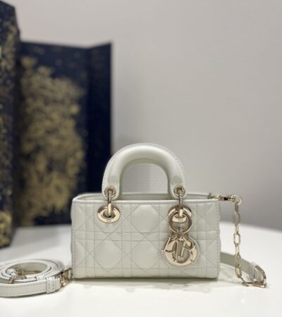Replica Lady D-Joy Mini Bag White - Best Fake Designer Bags