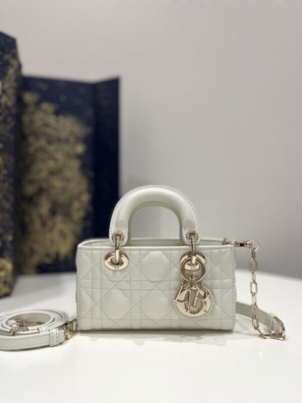 Replica Lady D-Joy Mini Bag White - Best Fake Designer Bags
