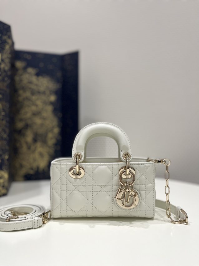 Replica Lady D-Joy Mini Bag White - Best Fake Designer Bags