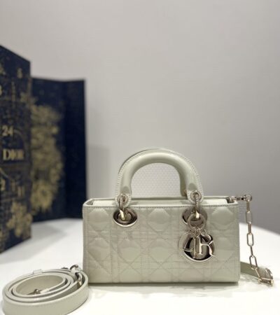 Replica Dior Lady D-Joy Bag  White Patent - Best Fake Designer Bags