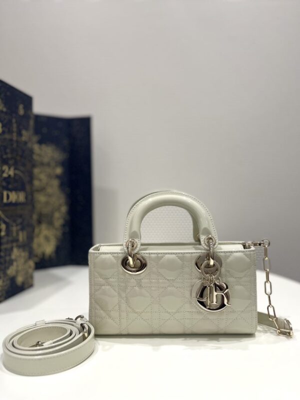 Replica Dior Lady D-Joy Bag White Patent - Best Fake Designer Bags