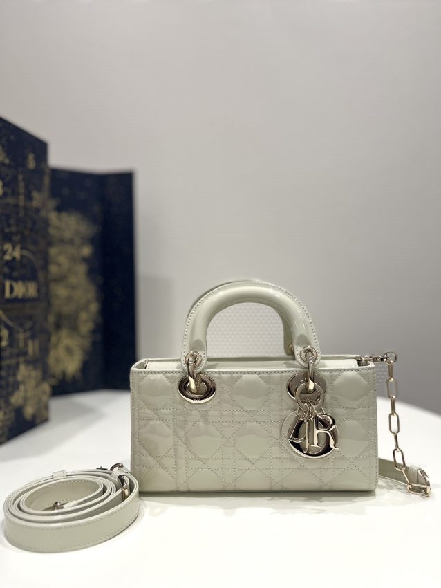 Replica Dior Lady D-Joy Bag White Patent - Best Fake Designer Bags