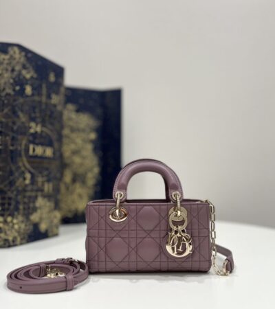 Replica Dior Lady D-Joy Mini Bag Dark Purple - Best Fake Designer Bags