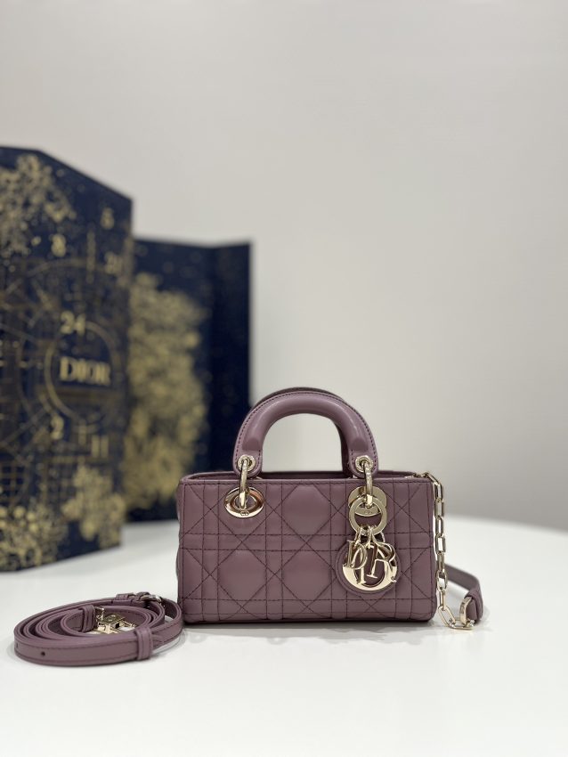Replica Dior Lady D-Joy Mini Bag Dark Purple - Best Fake Designer Bags