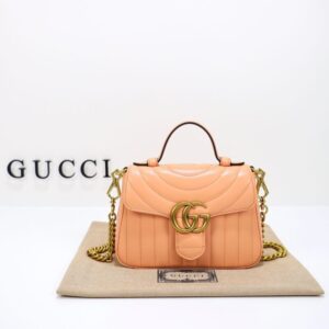 Replica Gucci GG Marmont Top Handle Apricot - Best Fake Designer Bags