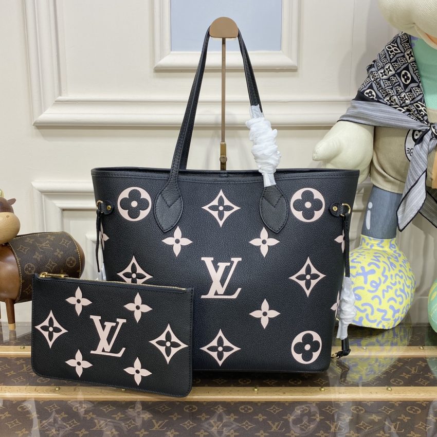 Replica Louis Vuitton Neverfull MM Black Pink 3 Replica Louis Vuitton Neverfull MM Black Pink - best quality luxury bag dupe