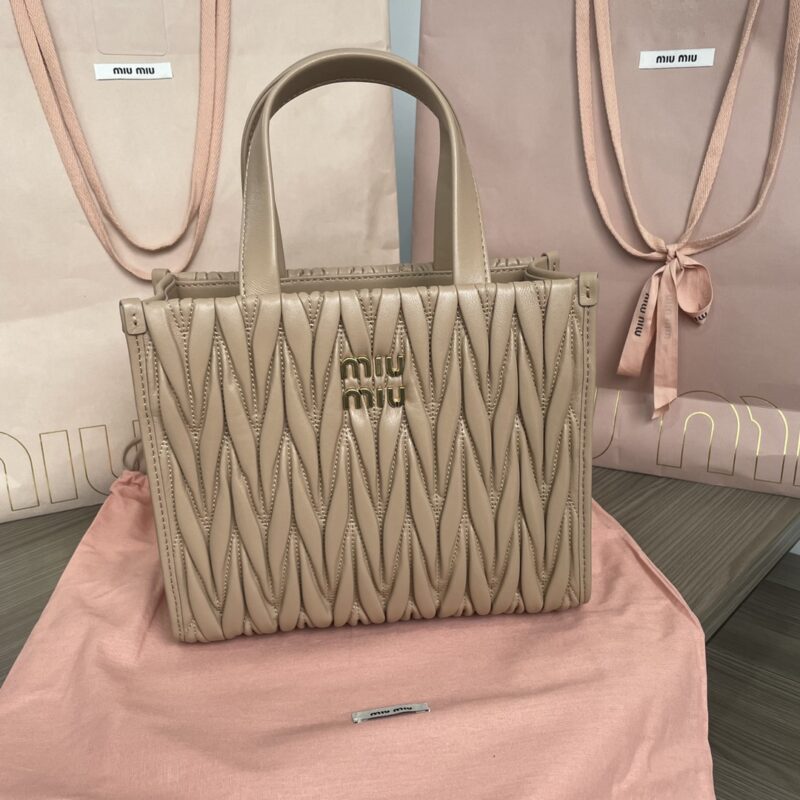 Replica Miu Miu Matelassé  Tote Brown - Best Fake Designer Bags