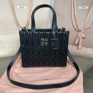 Replica Miu Miu Matelassé Tote Black - Best Fake Designer Bags