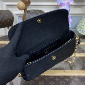 Replica Louis Vuitton Wallet on Chain Ivy Black - premium-grade designer purse dupe