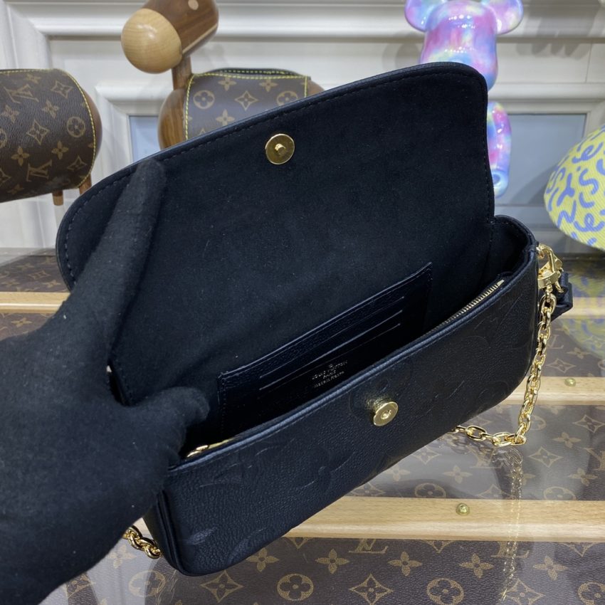 Replica Louis Vuitton Wallet on Chain Ivy Black - premium-grade designer purse dupe