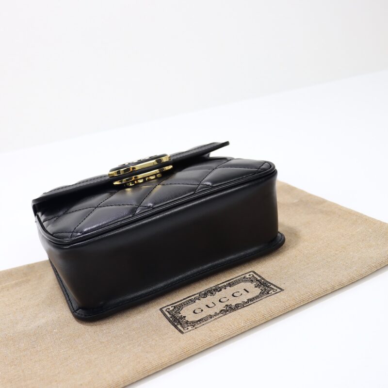 Replica Gucci Gucci Deco Double G Black - top-tier luxury replica shoulder bag
