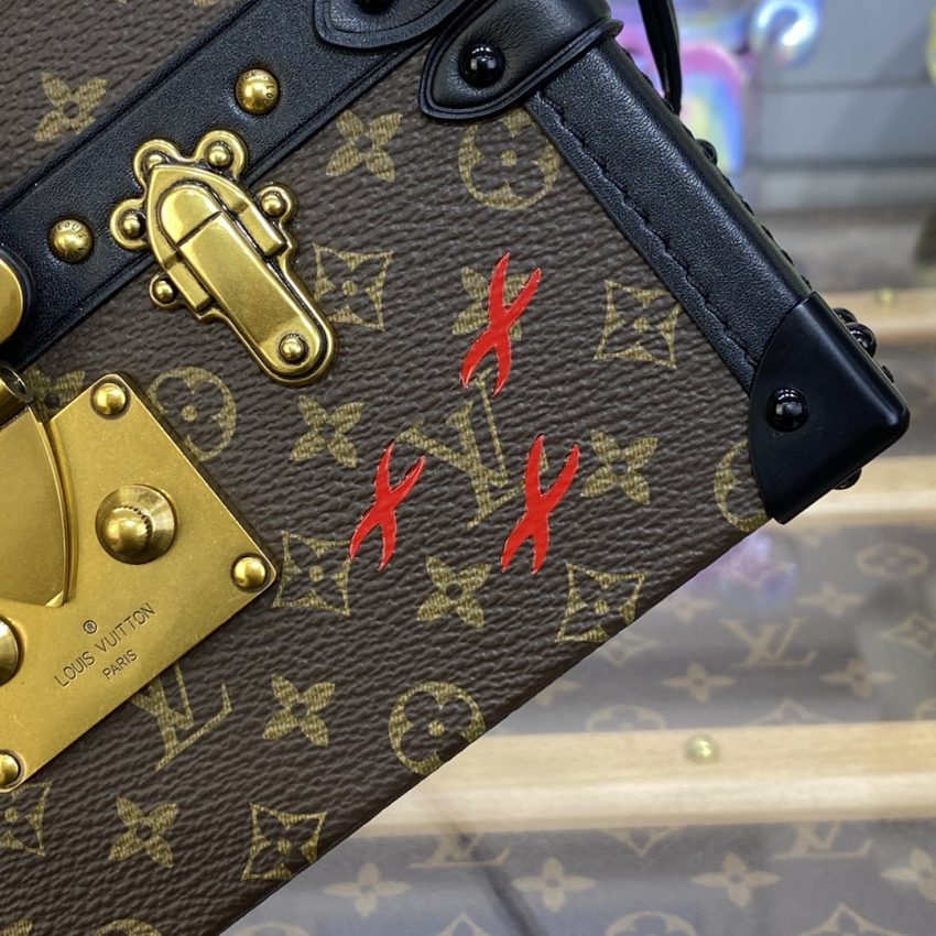 Replica Louis Vuitton Petite Malle Dark Brown - top-rated replica designer bag