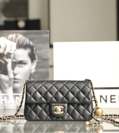 Replica CHANEL CF 17cm Golden Ball Black - Best Fake Designer Bags