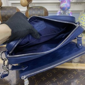 Replica Louis Vuitton Trio Messenger Blue Grid - near-authentic luxury replica handbag