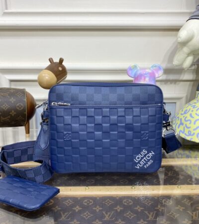 Replica Louis Vuitton Trio Messenger Blue Grid - Best Fake Designer Bags