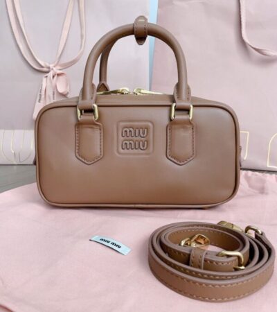 Replica Miu Miu Arcadie Small Full Brown - Best Fake Designer Bags
