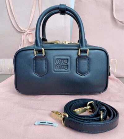 Replica Miu Miu Arcadie Small Full Black - Best Fake Designer Bags