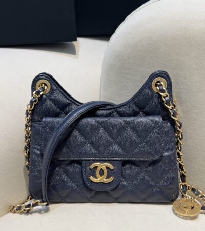 Replica CHANEL 23c Hobo Small Dark Blue - Best Fake Designer Bags