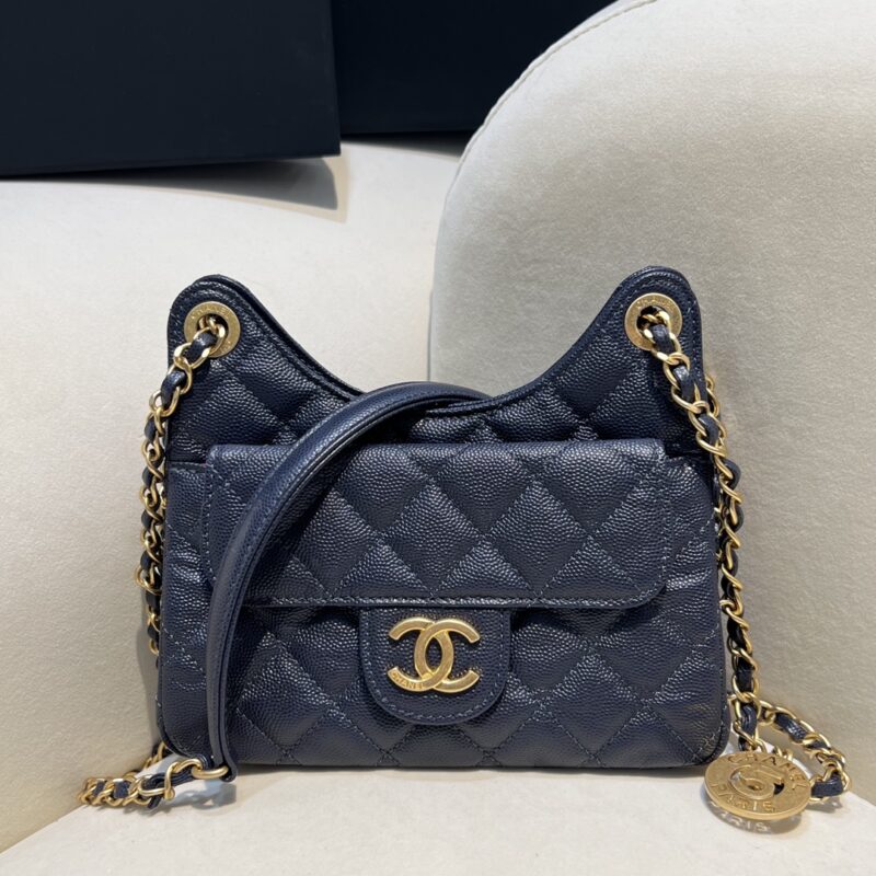 Replica CHANEL 23c Hobo Small Dark Blue - Best Fake Designer Bags