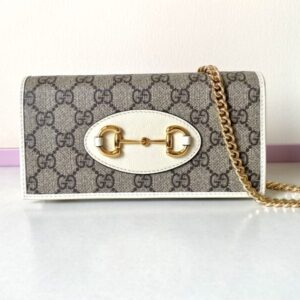 Replica Gucci Horsbet  Chain Clutch White - Best Fake Designer Bags