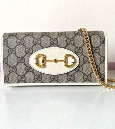 Replica Gucci Horsbet Chain Clutch White - Best Fake Designer Bags