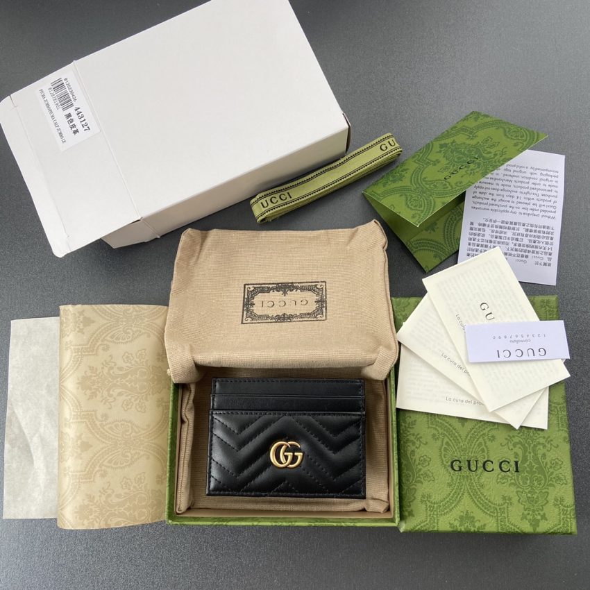 Replica Gucci Marmont Card Holder Black - Best Fake Designer Bags