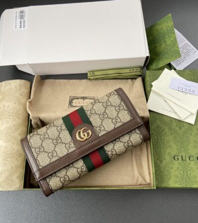 Replica Gucci Ophidia Long Wallet Brown - Best Fake Designer Bags