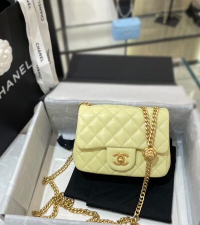 Replica CHANEL 23S Camellia Square Yellow - Best Fake Designer Bags