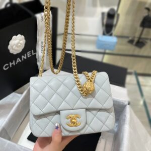 Replica CHANEL 23S Camellia Square Light Blue - Best Fake Designer Bags