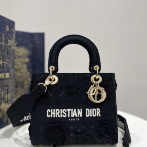 Replica Lady Dior D-Lite Chardons Black - Best Fake Designer Bags