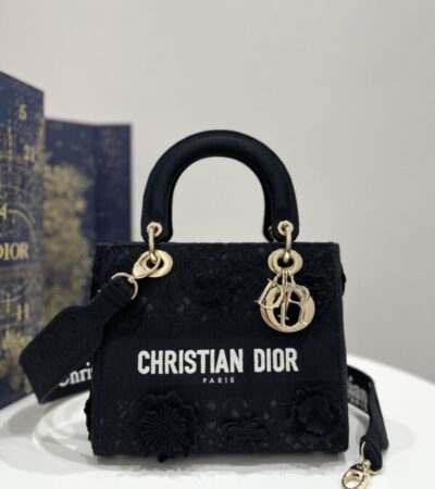 Replica Lady Dior  D-Lite Chardons Black - Best Fake Designer Bags
