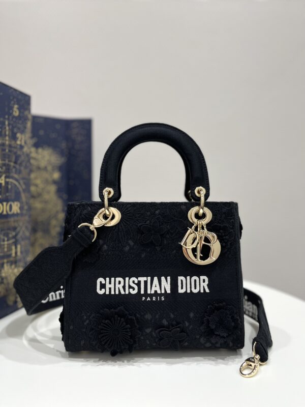 Replica Lady Dior D-Lite Chardons Black - Best Fake Designer Bags