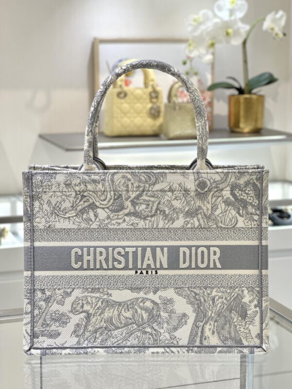 Replica Dior Tote Book Tiger Grey - Best Fake Designer Bags