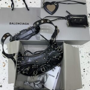Replica Balenciaga Le Cagole Black Silver - Best Fake Designer Bags