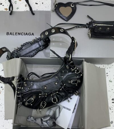Replica Balenciaga Le Cagole Black Silver - Best Fake Designer Bags