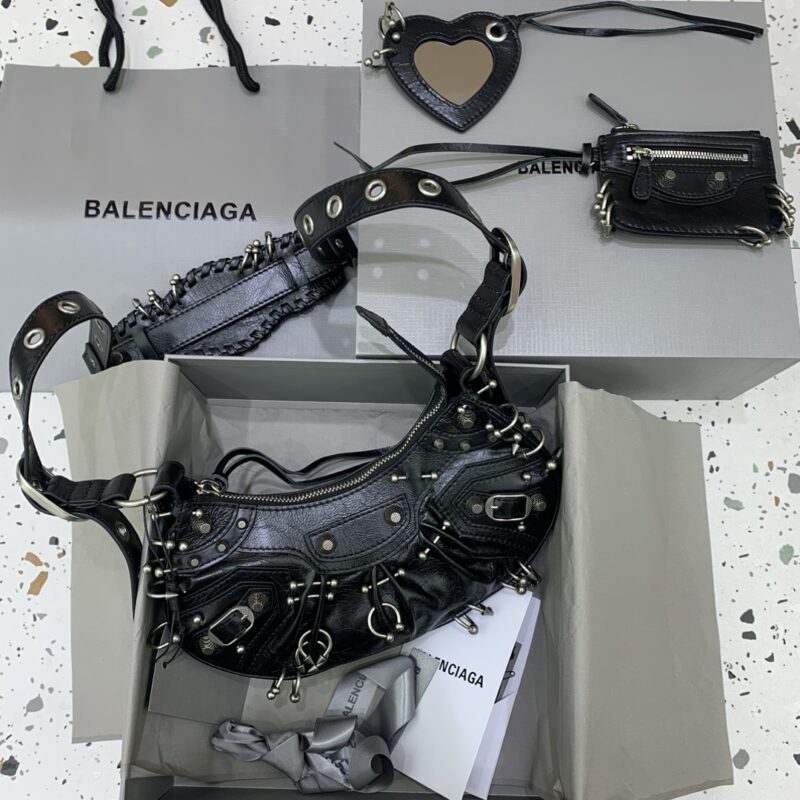 Replica Balenciaga Le Cagole Black Silver - Best Fake Designer Bags