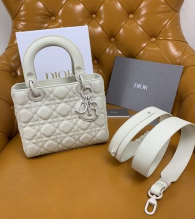 Replica Lady Dior Matte White ABC - Best Fake Designer Bags