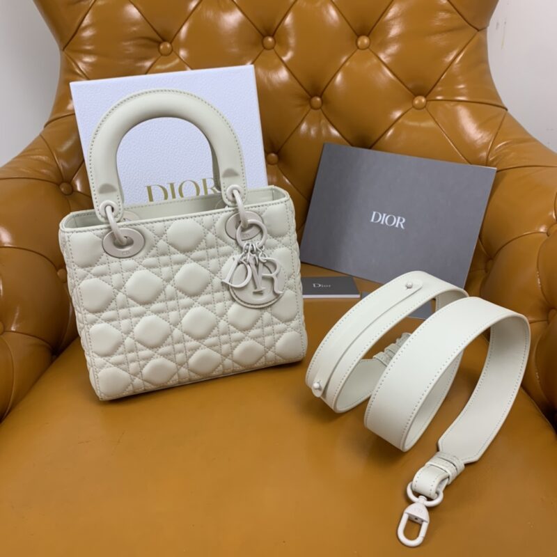 Replica Lady Dior Matte White ABC - Best Fake Designer Bags