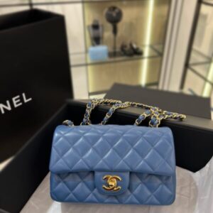 Replica CHANEL Classic Flap 20cm Blue - Best Fake Designer Bags