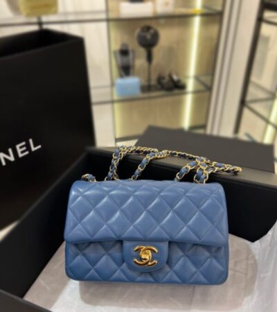 Replica CHANEL Classic Flap 20cm Blue - Best Fake Designer Bags